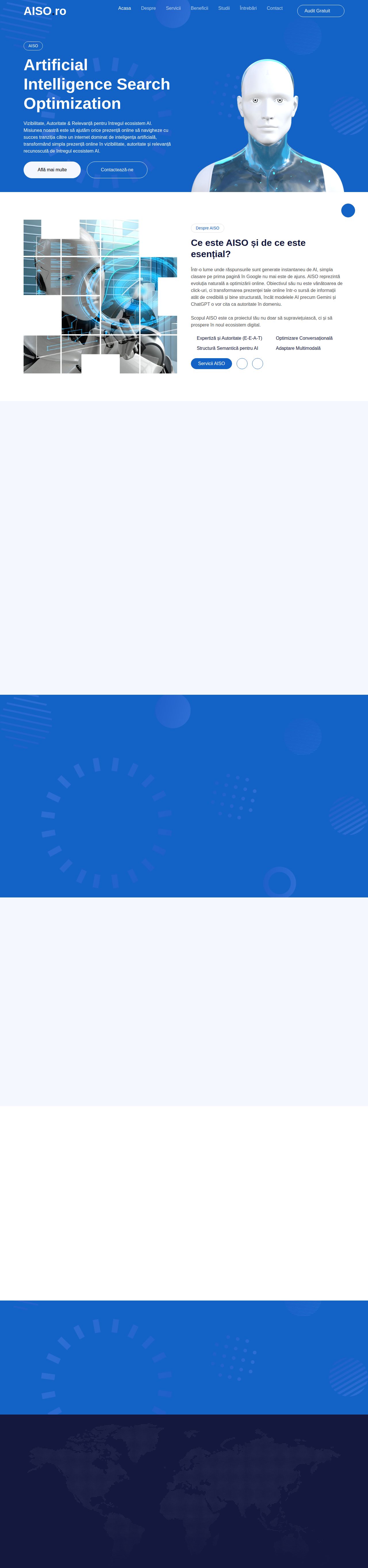 Screenshot complet AISO — Site web de prezentare