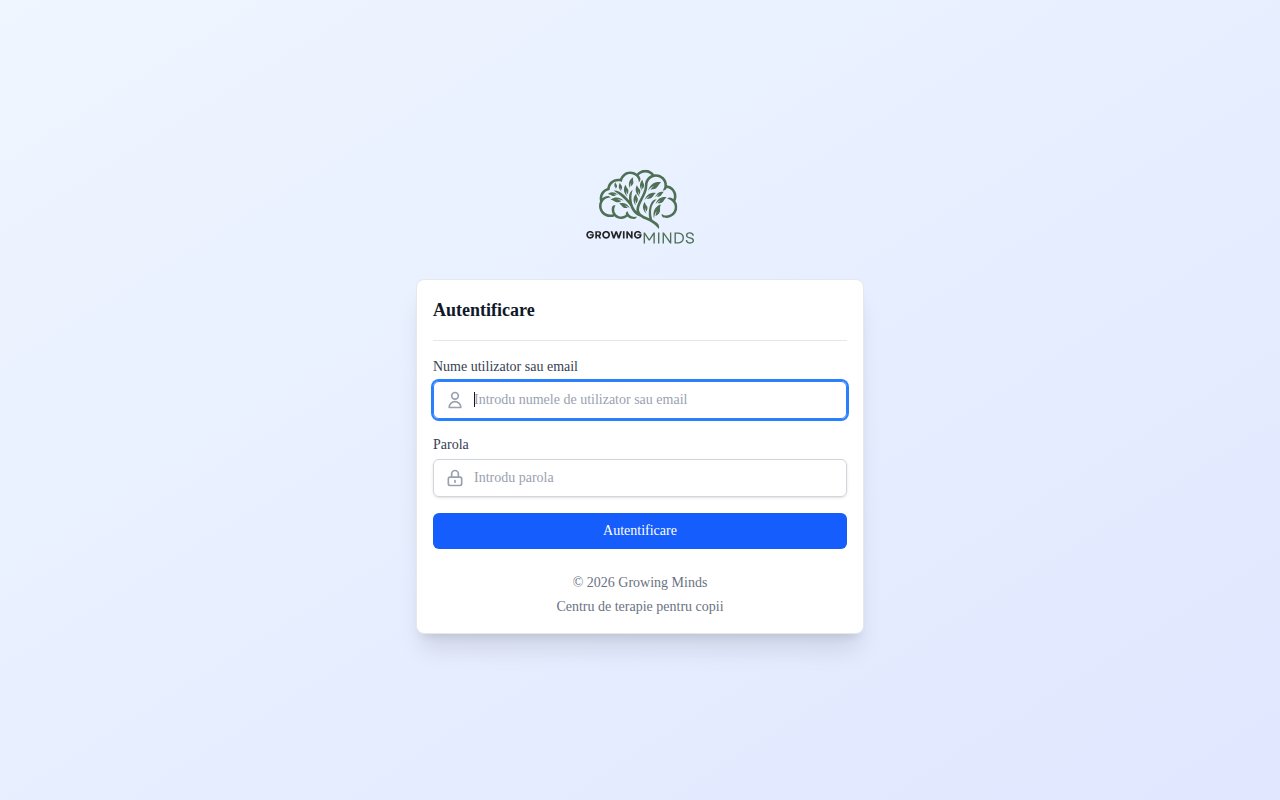 Screenshot Growing Minds — Dashboard management