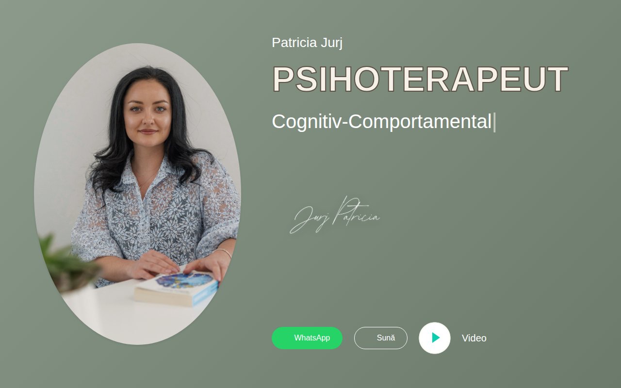 Screenshot Psiholog Patricia — Site web de prezentare