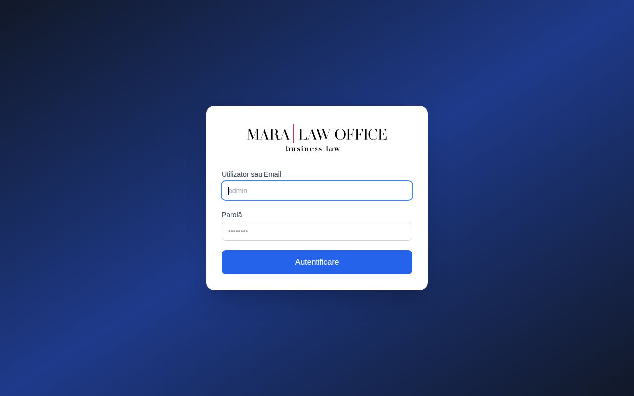 Screenshot complet VREAU FIRMA MEA — Dashboard management
